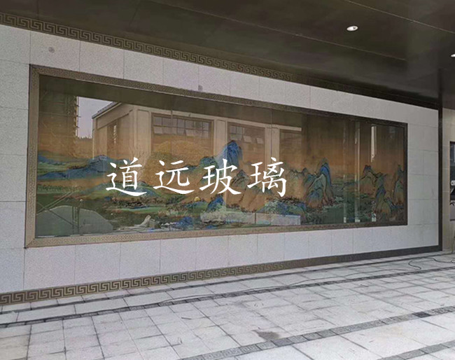 夾絲山水畫玻璃008